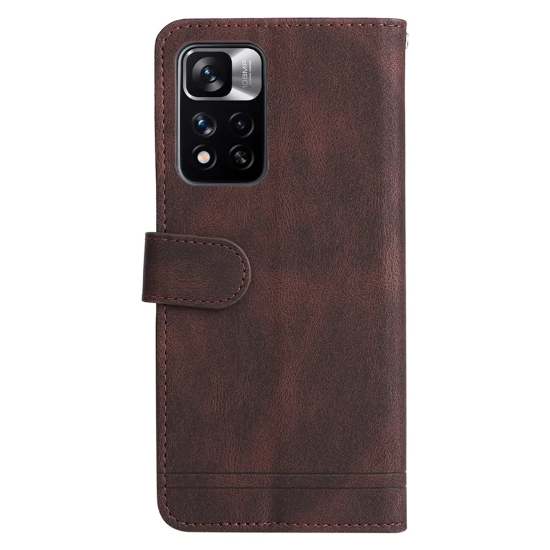 For Xiaomi Redmi Note 11 Pro 5G (China) (Mediatek) / Note 11 Pro+ 5G Leather Wallet Cases Skin Touch Phone Cover Stand with Strap - Brown