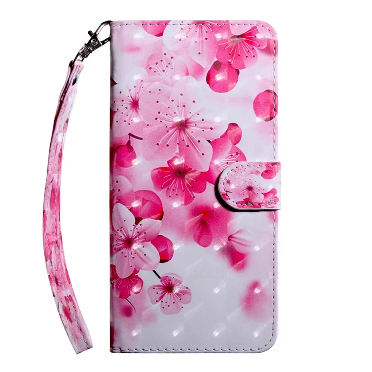 Standfunktion 3D -musterdruck PU Leder Flip Wallet Wective Deckung Mit Riemen Für Xiaomi Redmi Note 11 Pro 5G (China) (MediaTek)/11 Pro+ 5G - Pfirsichblüte
