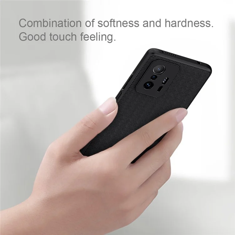 NILLKIN Nylon Fiber Texture Dual Layer Hard PC Soft TPU Protective Case for Xiaomi 11T / 11T Pro