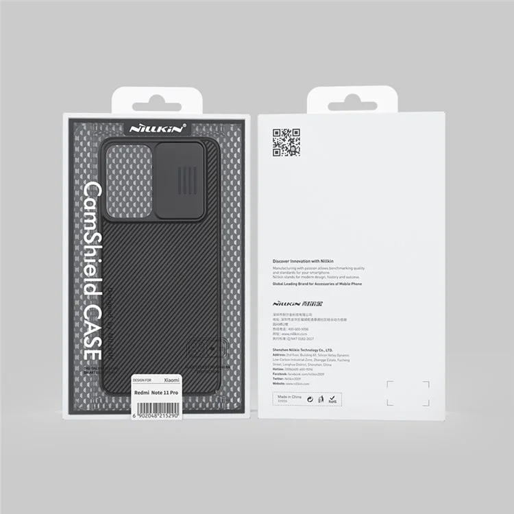 NILLKIN CamShield Slide Camera Cover Drop-proof Accurate Cutouts PC Hard Phone Cover Case per Xiaomi Redmi Note 11 Pro 5G (Cina) (MediaTek)/11 Pro+ 5G - Blu