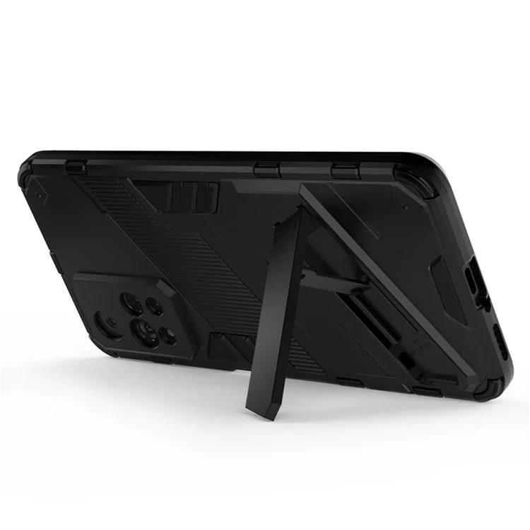 Coque de protection antichoc en TPU doux et PC dur avec support pliant résistant aux rayures pour Xiaomi Redmi Note 11 Pro 5G (Chine) (MediaTek)/11 Pro+ 5G - Noir