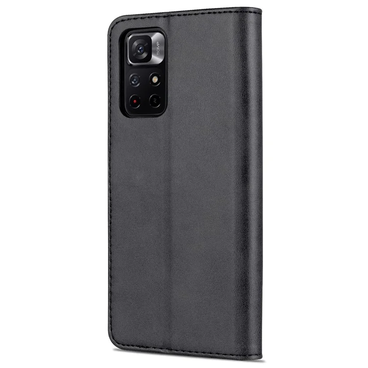 AZNS Pour Xiaomi Redmi Note 11 5G (chine) (mediatek) / Note 11T 5G / Note 11S 5G PU le Cuir Flip Folio Case de Porte - le Noir