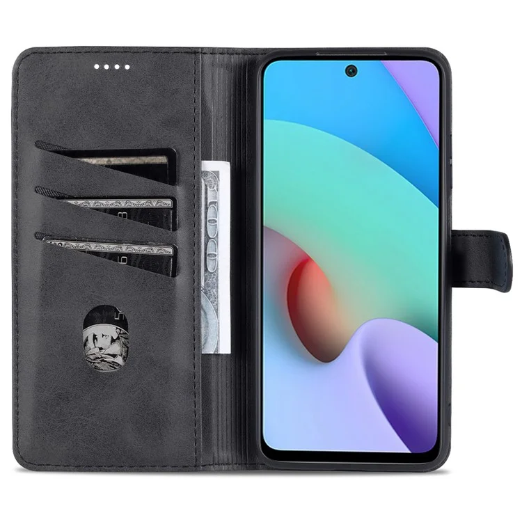 AZNS Pour Xiaomi Redmi Note 11 5G (chine) (mediatek) / Note 11T 5G / Note 11S 5G PU le Cuir Flip Folio Case de Porte - le Noir