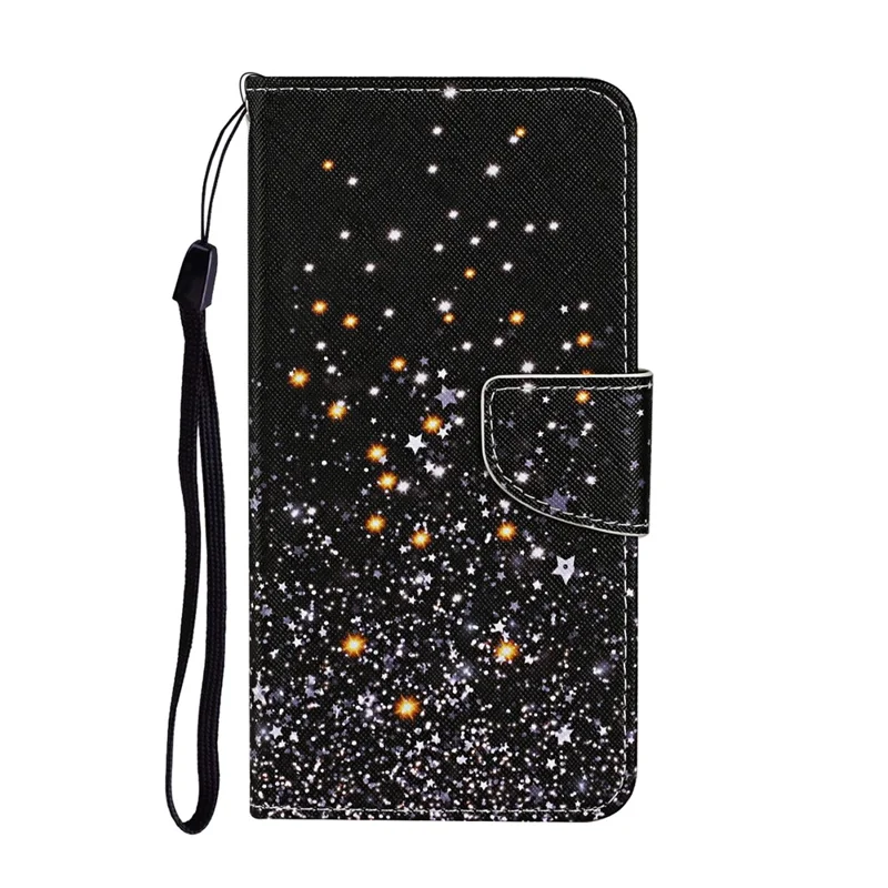 For Xiaomi Redmi Note 11 5G (China) (MediaTek)/Note 11T 5G/Note 11S 5G Cross Texture PU Leather Cover Pattern Printing Flip Wallet Stand Protective Phone Case with Strap - Star