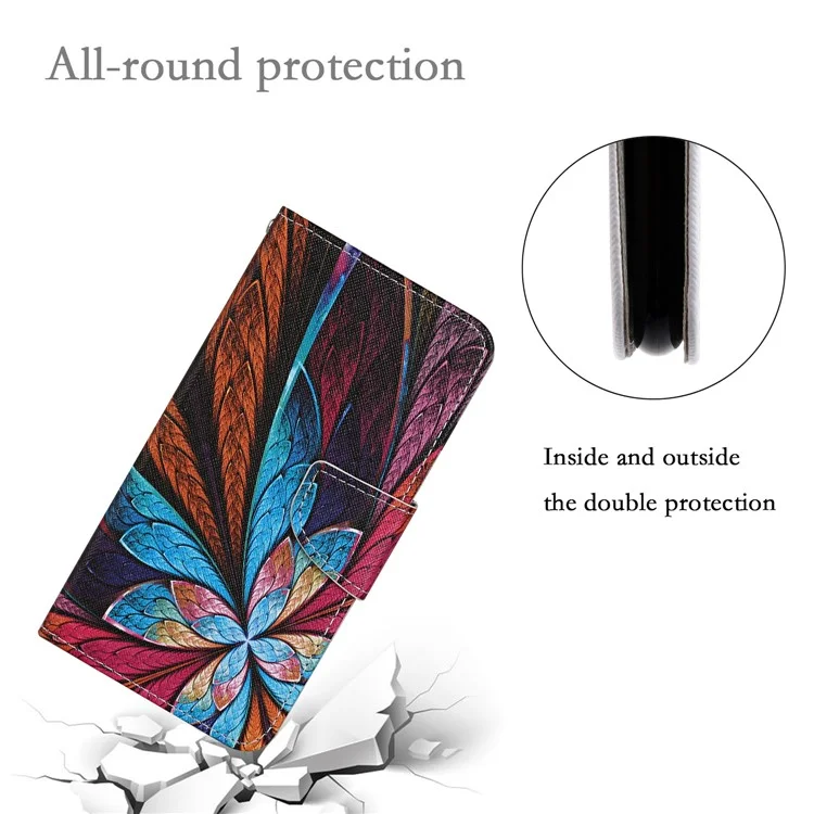 Fashionable Pattern Printing PU Leather Wallet Phone Case Stand Flip Full Body Shockproof Protective Cover for Xiaomi Redmi Note 11 Pro 5G (China) (MediaTek)/Note 11 Pro+ 5G - Colorful Flower