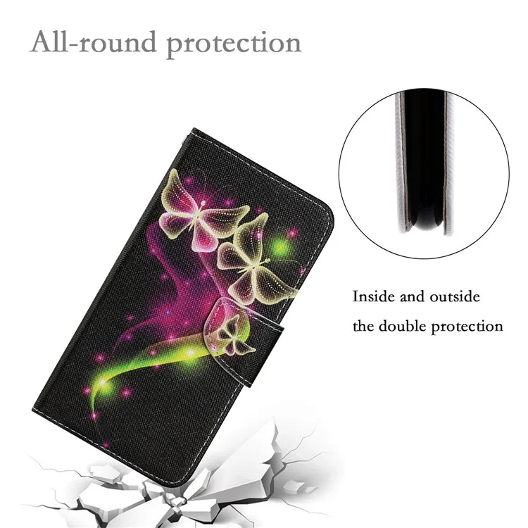 Cross Texture PU Pethet Coperchio Perchirattura Percolo Per Modo di Protezione Fulle Custodia Flip Custodia Con Cinturino Per Xiaomi Redmi Note 11 Pro 5G (cina) (mediatiatek)/nota 11 Pro+ 5G - Coppia Farfalle