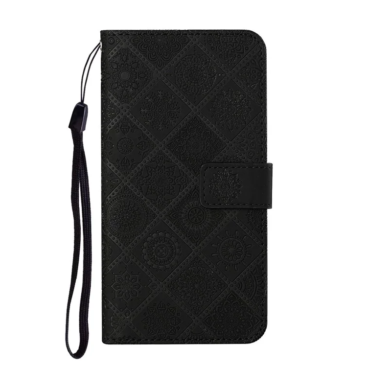 Impresión Resistente a Los Arañazos de Estilo Étnico Billetera Magnética Billetera PU de Cuero Para Xiaomi Redmi Note 11 Pro 5G (China) (mediatek)/nota 11 Pro+ 5G - Negro