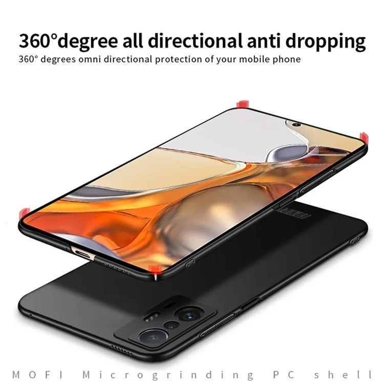 MOFI Shield Slim Hard PC Matte Finish Anti-Fingerprint Shockproof Protective Case для Xiaomi 11T / 11T Pro - Черный