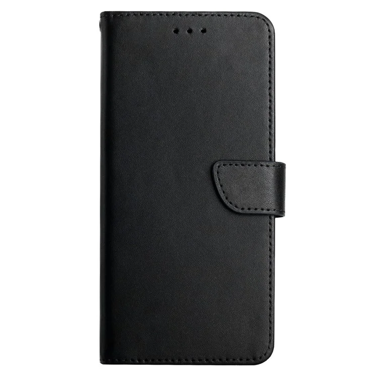Para Xiaomi Redmi Note 11 5G/Note 11T 5G/Note 11S 5G Fecho Magnético Anti-queda Couro Genuíno Textura Nappa Flip Phone Covering Phone Case Stand Wallet - Preto