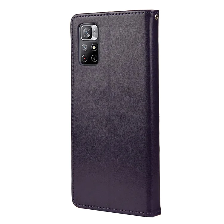 Para Xiaomi Redmi Note 11 5G (China) (mediatek)/nota 11T 5g/nota 11S 5G Soporte de Soporte Case de Teléfonos Impresión de Mariposa Flip Flip Cubierta de Teléfono de Cuero de Cuero - Violeta
