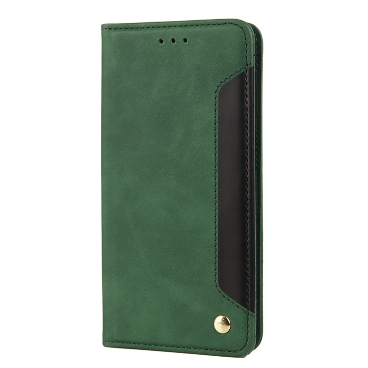 For Xiaomi Redmi Note 11 5G (China) (MediaTek)/Note 11T 5G/Note 11S 5G Color Splicing Full Protection Leather Stand Wallet Cover Phone Case - Green