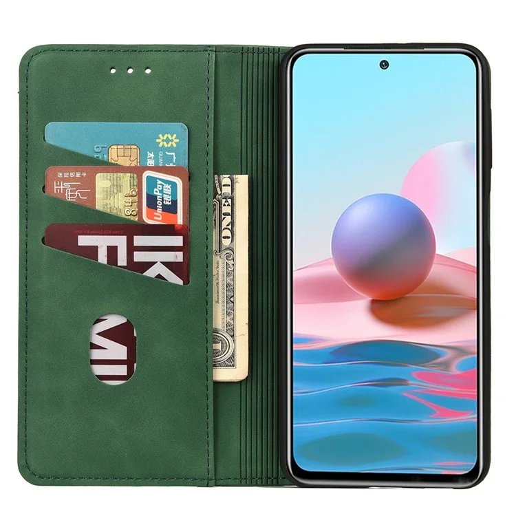 For Xiaomi Redmi Note 11 5G (China) (MediaTek)/Note 11T 5G/Note 11S 5G Color Splicing Full Protection Leather Stand Wallet Cover Phone Case - Green