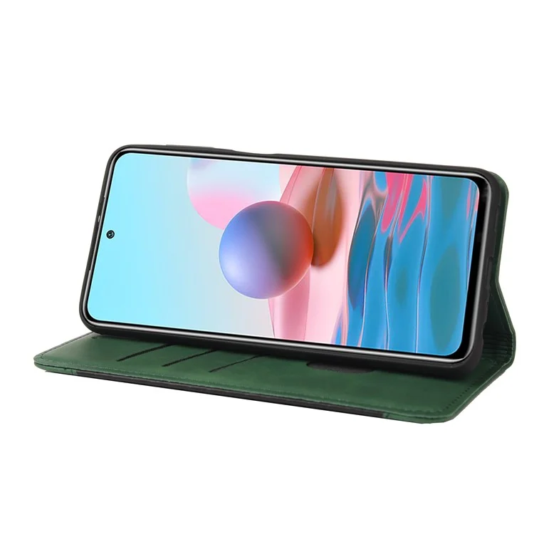 For Xiaomi Redmi Note 11 5G (China) (MediaTek)/Note 11T 5G/Note 11S 5G Color Splicing Full Protection Leather Stand Wallet Cover Phone Case - Green