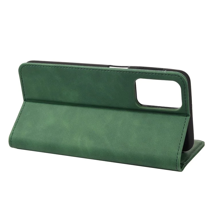 For Xiaomi Redmi Note 11 5G (China) (MediaTek)/Note 11T 5G/Note 11S 5G Color Splicing Full Protection Leather Stand Wallet Cover Phone Case - Green