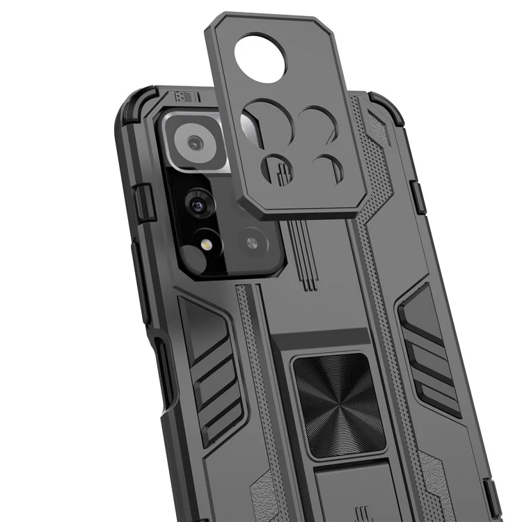 Kickstand -stoßdämpfer Dual Layer Hard PC Soft TPU Hybrid -schutzabdeckung Für Xiaomi Redmi Anmerkung 11 Pro 5G (China) (mediatek)/11 Pro+ 5G - Schwarz