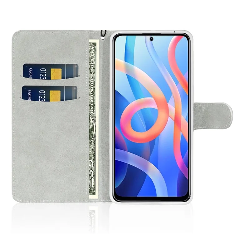 Trepa de Telefone de pó de Cobertura de pó de Casca de Couro de Couro Prático da Carteira de Cinta Prática Com Stand Para Xiaomi Redmi Note 11 5G (China) (MediaTek)/Redmi Note 11t 5g/redmi Nota 11s 5g - Azul