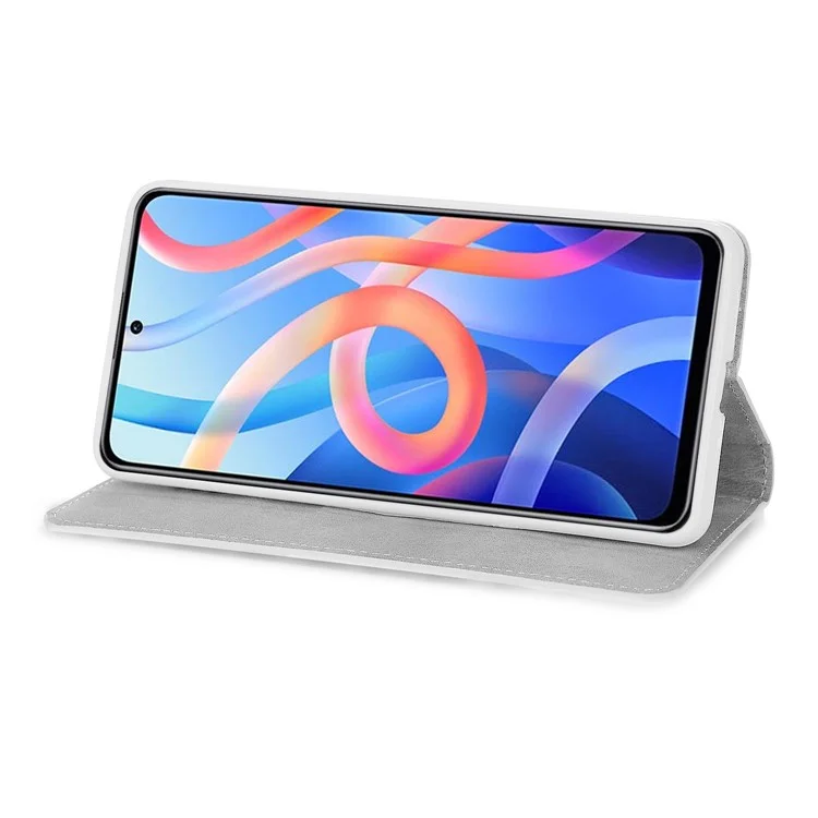 Trepa de Telefone de pó de Cobertura de pó de Casca de Couro de Couro Prático da Carteira de Cinta Prática Com Stand Para Xiaomi Redmi Note 11 5G (China) (MediaTek)/Redmi Note 11t 5g/redmi Nota 11s 5g - Azul