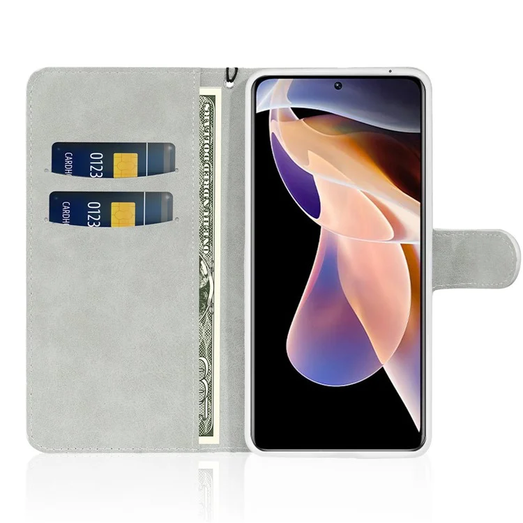 Suporte Para o Telefone Stand Covering Shell PU Couro pó Brilhante pó de Pulsa Prática Caixa de Telefone de Carteira Elegante Para Xiaomi Redmi Note 11 Pro 5G (China) (mediatek)/nota 11 Pro+ 5g - Rosa