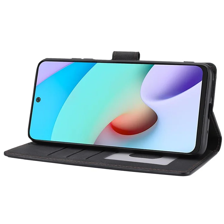 Magnetic Classic Style PU Leather Wallet Case Stand Anti-Scratch Full Protective Phone Cover with Strap for Xiaomi Redmi Note 11 Pro 5G (China) (MediaTek)/Note 11 Pro+ 5G - Black