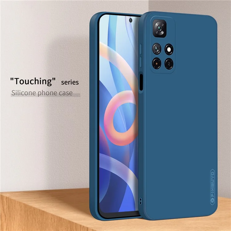PINWUYO Silicone Phone Case Precise Cutouts Phone Cover for Xiaomi Redmi Note 11 5G (China) (Mediatek) / Redmi Note 11T 5G / Redmi Note 11S 5G - Blue