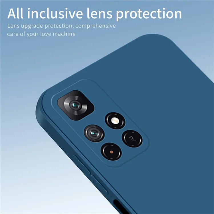 PINWUYO Silicone Phone Case Precise Cutouts Phone Cover for Xiaomi Redmi Note 11 5G (China) (Mediatek) / Redmi Note 11T 5G / Redmi Note 11S 5G - Blue
