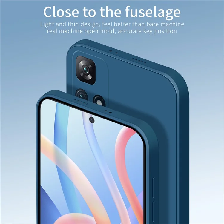 PINWUYO Silicone Phone Case Precise Cutouts Phone Cover for Xiaomi Redmi Note 11 5G (China) (Mediatek) / Redmi Note 11T 5G / Redmi Note 11S 5G - Blue