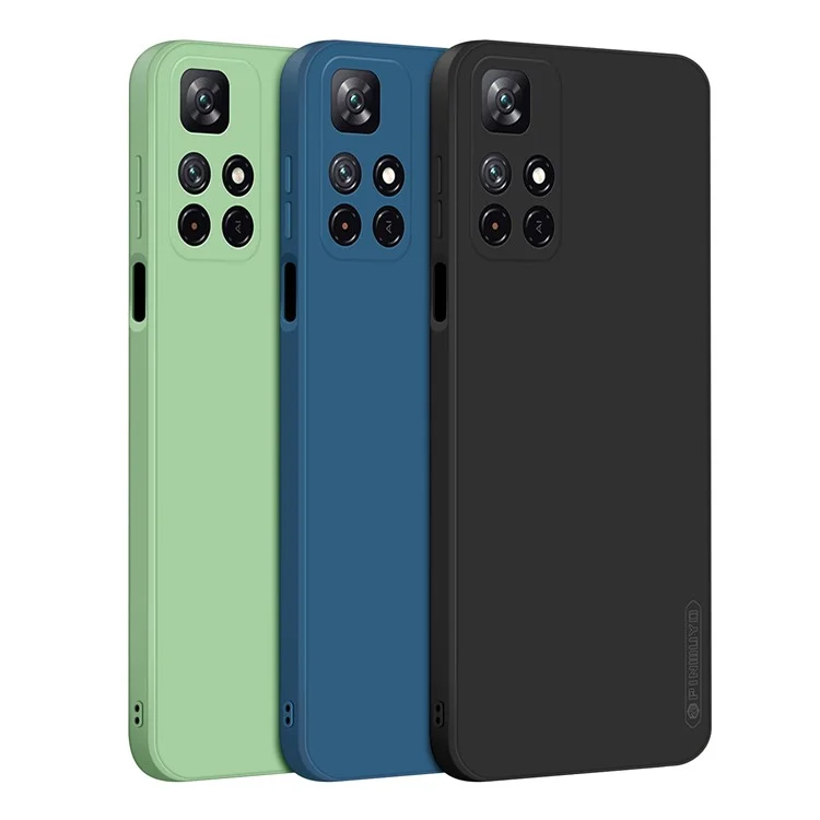 PINWUYO Silicone Phone Case Precise Cutouts Phone Cover for Xiaomi Redmi Note 11 5G (China) (Mediatek) / Redmi Note 11T 5G / Redmi Note 11S 5G - Blue