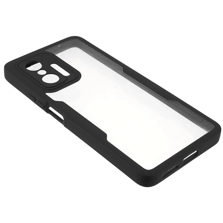 Lente da Câmera Proteção Acrílica + Capa Híbrida de TPU de Cobertura Completa com Película de Tela PET para Xiaomi 11T/11T Pro - Preto
