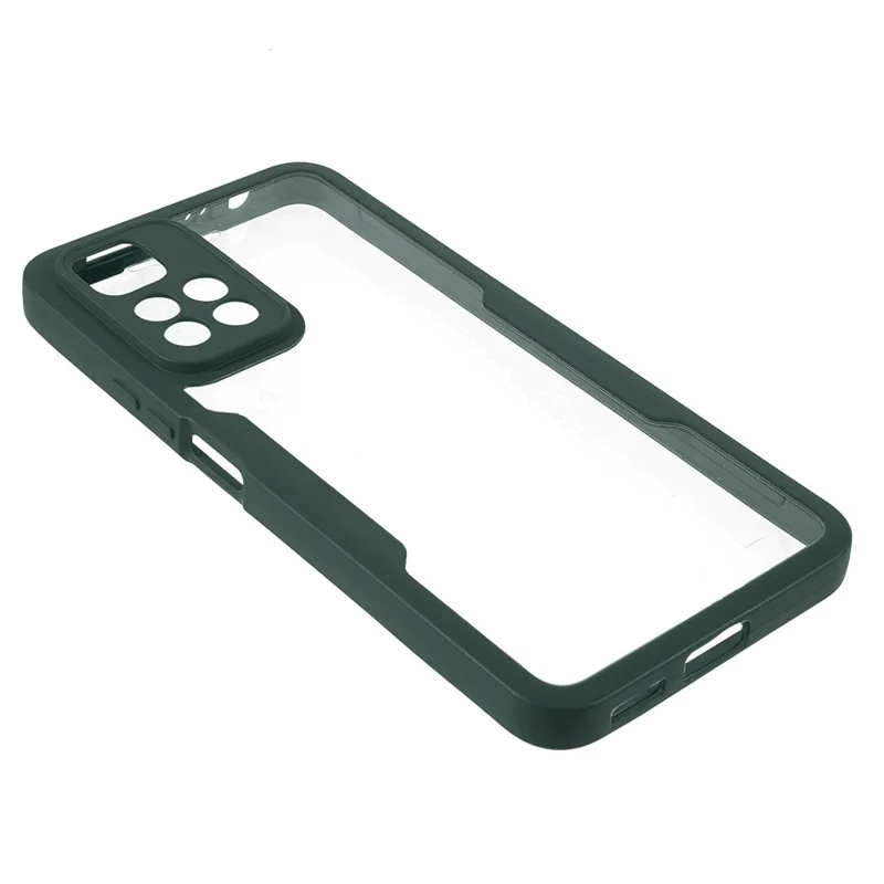 Camera Lens Protector PET Screen Film + Acrylic + TPU Phone Case Full Body Protection Cover for Xiaomi Redmi Note 11 Pro 5G (China) (MediaTek)/Note 11 Pro+ 5G - Midnight Green