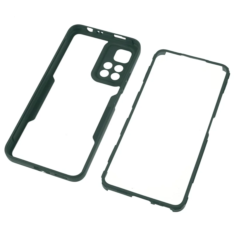 Camera Lens Protector PET Screen Film + Acrylic + TPU Phone Case Full Body Protection Cover for Xiaomi Redmi Note 11 Pro 5G (China) (MediaTek)/Note 11 Pro+ 5G - Midnight Green