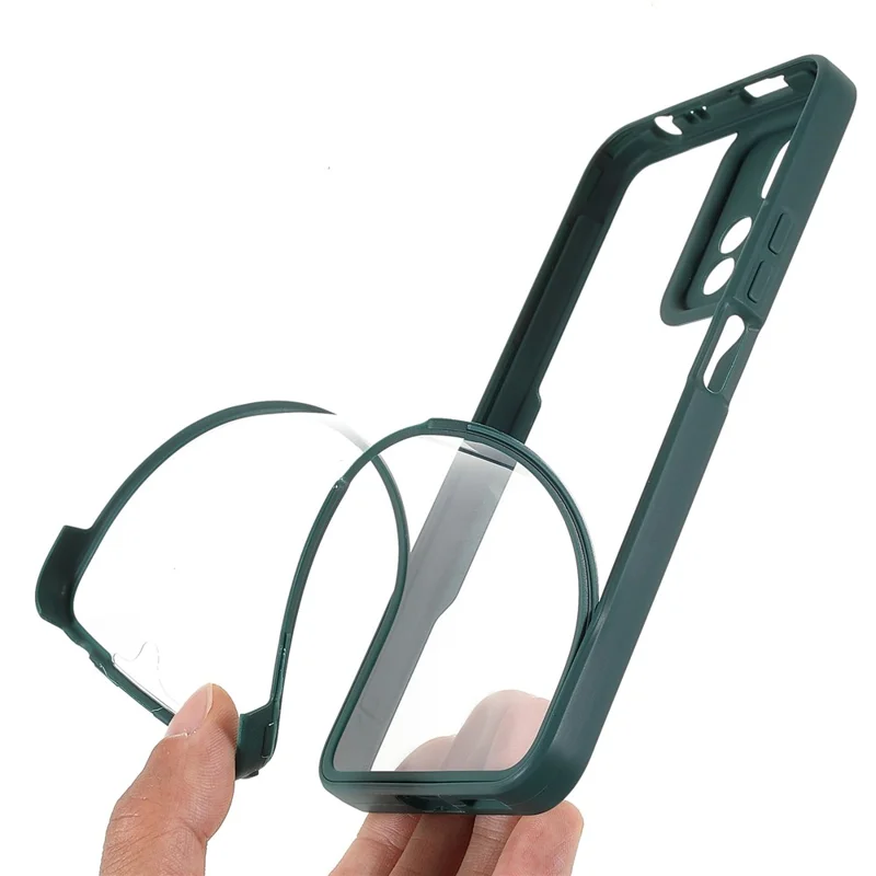 Camera Lens Protector PET Screen Film + Acrylic + TPU Phone Case Full Body Protection Cover for Xiaomi Redmi Note 11 Pro 5G (China) (MediaTek)/Note 11 Pro+ 5G - Midnight Green