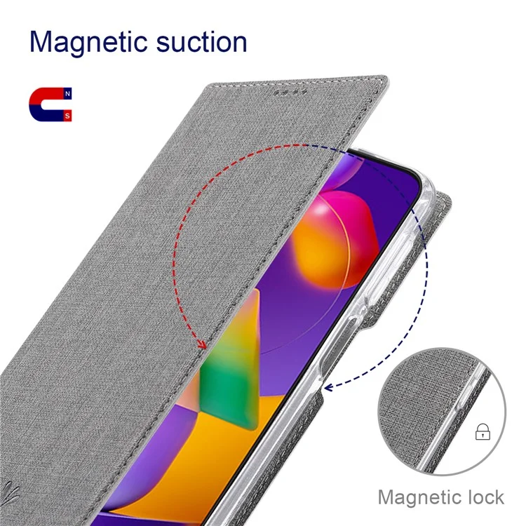 VILI DMX Series Anti-scratch Mobile Phone Bag Case PU Leather Stand Auto Magnetic Closed Phone Cover for Xiaomi Redmi Note 11 5G (China) (MediaTek)/Note 11S 5G/Note 11T 5G - Grey