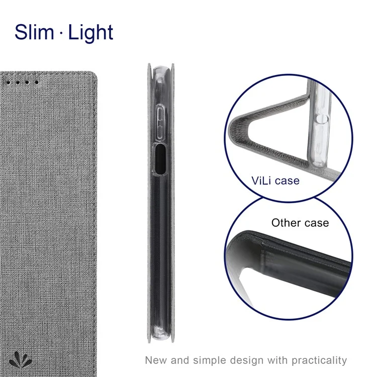 VILI DMX Series Anti-scratch Mobile Phone Bag Case PU Leather Stand Auto Magnetic Closed Phone Cover for Xiaomi Redmi Note 11 5G (China) (MediaTek)/Note 11S 5G/Note 11T 5G - Grey