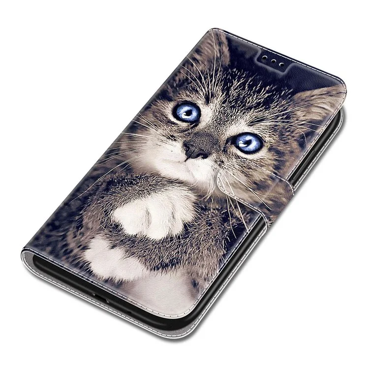 Stand Feature Wrist Strap Pattern Printing Leather Flip Case with Card Slots for Xiaomi Redmi Note 11 Pro 5G (China) (MediaTek)/Note 11 Pro+ 5G - C02 Cat