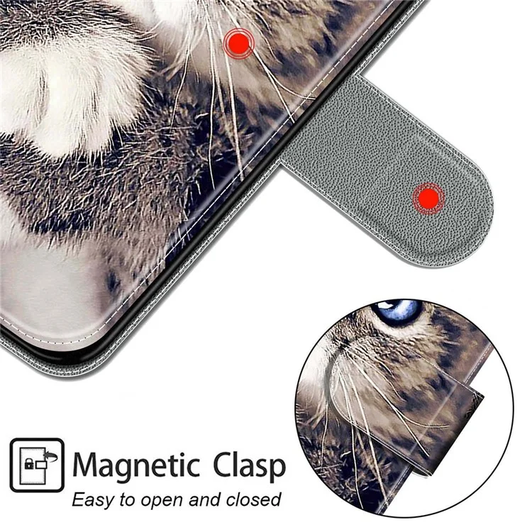 Stand Feature Wrist Strap Pattern Printing Leather Flip Case with Card Slots for Xiaomi Redmi Note 11 Pro 5G (China) (MediaTek)/Note 11 Pro+ 5G - C02 Cat