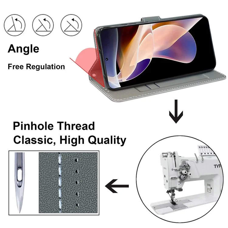 Stand Feature Wrist Strap Pattern Printing Leather Flip Case with Card Slots for Xiaomi Redmi Note 11 Pro 5G (China) (MediaTek)/Note 11 Pro+ 5G - C02 Cat