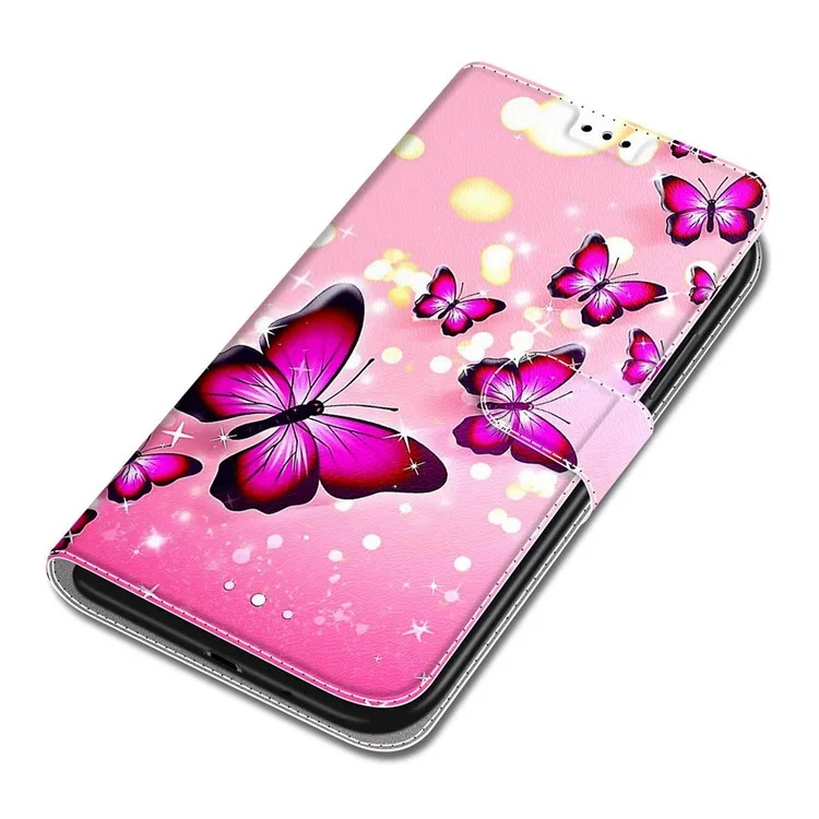 Stand Feature Wrist Strap Pattern Printing Leather Flip Case with Card Slots for Xiaomi Redmi Note 11 Pro 5G (China) (MediaTek)/Note 11 Pro+ 5G - C03 Pink Butterflies