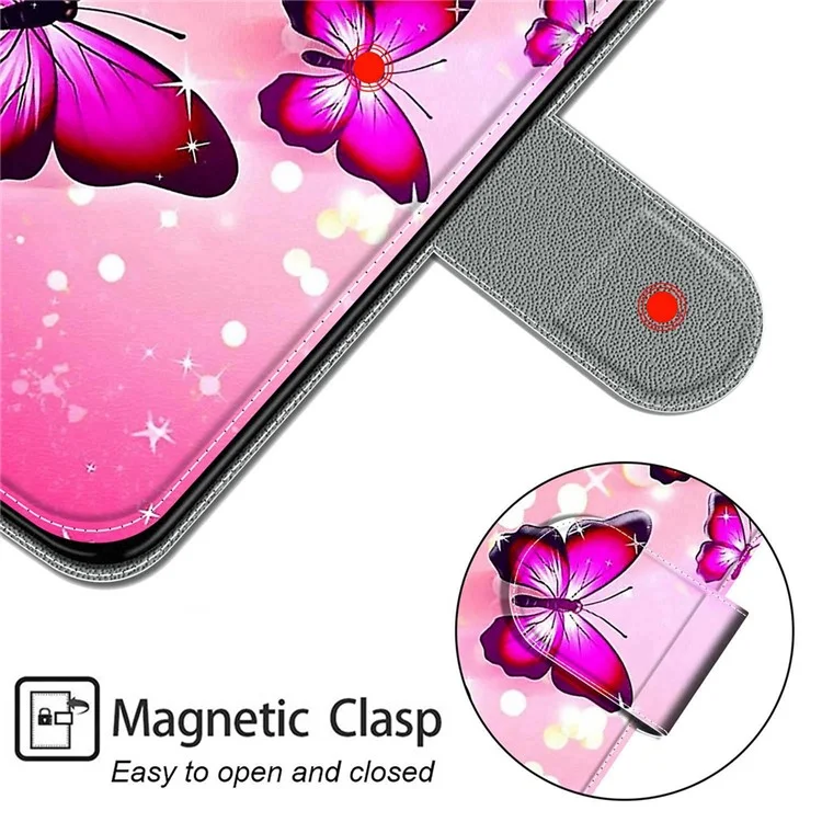 Stand Feature Wrist Strap Pattern Printing Leather Flip Case with Card Slots for Xiaomi Redmi Note 11 Pro 5G (China) (MediaTek)/Note 11 Pro+ 5G - C03 Pink Butterflies