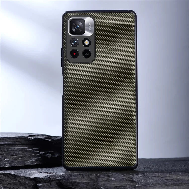 TPU à Revêtement en Nylon Résistant Aux Rayures Étui de Téléphone Pour le Téléphone Pour Xiaomi Redmi Note 11 5G (chine) (mediatek) / Note 11S 5G / Note 11T 5G - Vert