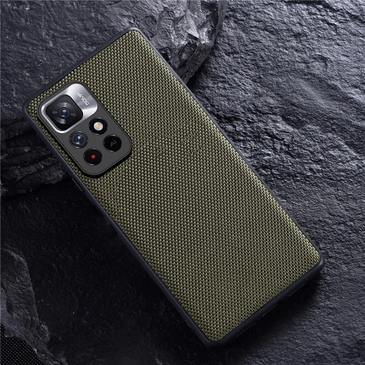 TPU à Revêtement en Nylon Résistant Aux Rayures Étui de Téléphone Pour le Téléphone Pour Xiaomi Redmi Note 11 5G (chine) (mediatek) / Note 11S 5G / Note 11T 5G - Vert