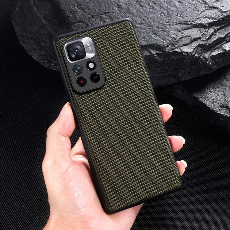 TPU à Revêtement en Nylon Résistant Aux Rayures Étui de Téléphone Pour le Téléphone Pour Xiaomi Redmi Note 11 5G (chine) (mediatek) / Note 11S 5G / Note 11T 5G - Vert