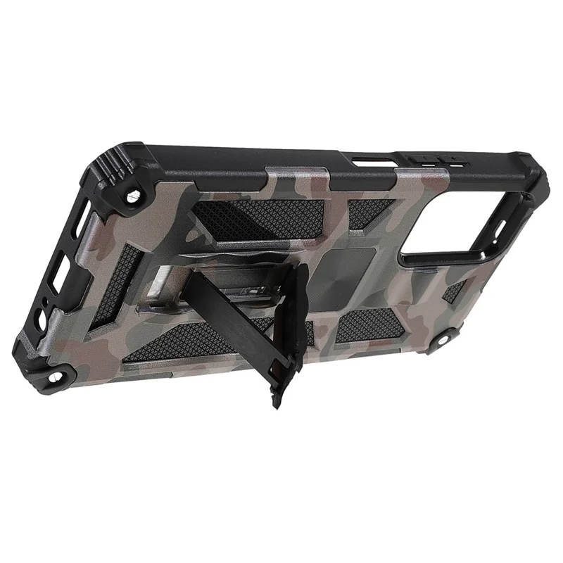Für Xiaomi Redmi Note 11 5G (China) (MediaTek)/Note 11S 5G/Note 11T 5G Camouflage Design Soft TPU Hard PC Dual Layer Protective Case Phone Shell with Kickstand - Army Green