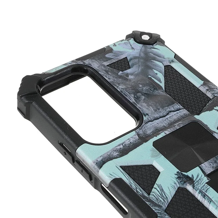 Para Xiaomi Redmi Note 11 5G (China) (mediatek)/nota 11s 5g/nota 11t 5g Design de Camuflagem TPU Soft TPU Hard PC Dual Camada de Proteção Caso de Proteção - Luz Verde