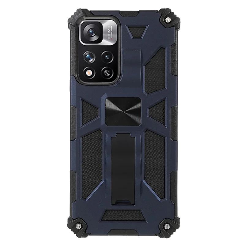 Repbeständig vinklad flexibel TPU + hård PC stötsäker bakdels med inbyggd magnetisk metallplatta för Xiaomi Redmi Note 11 Pro+ 5G/Note 11 Pro 5G (Kina) (MediaTek) - Blå