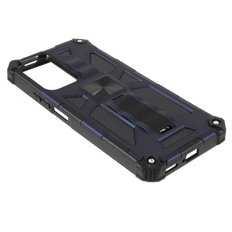 Repbeständig vinklad flexibel TPU + hård PC stötsäker bakdels med inbyggd magnetisk metallplatta för Xiaomi Redmi Note 11 Pro+ 5G/Note 11 Pro 5G (Kina) (MediaTek) - Blå