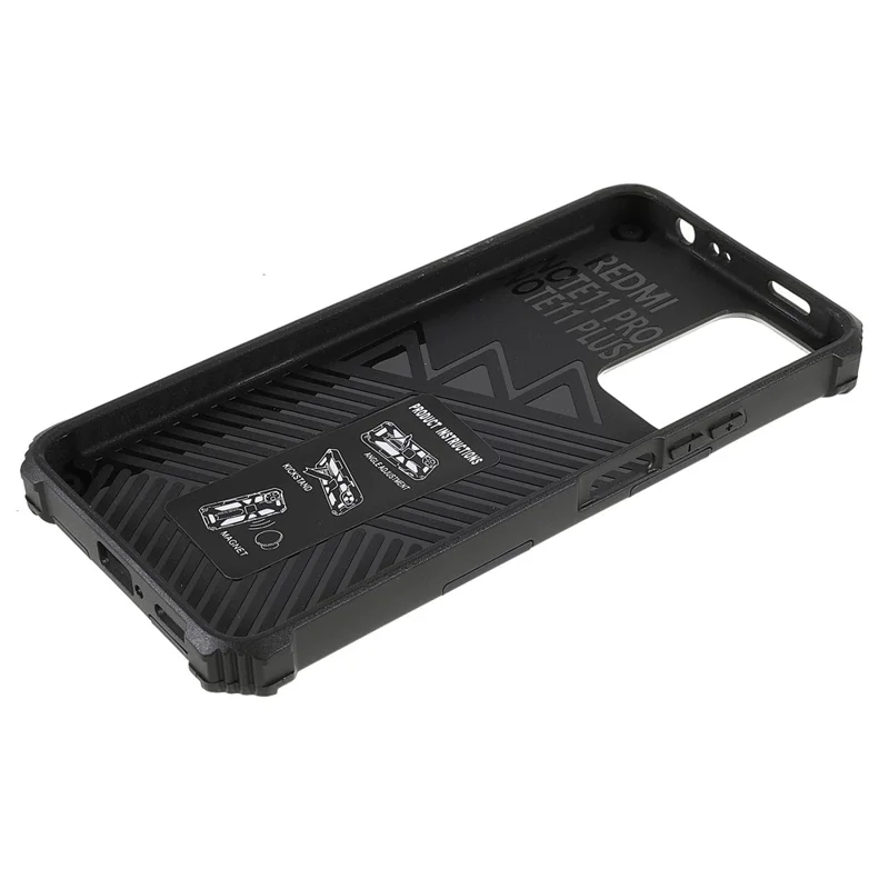 Repbeständig vinklad flexibel TPU + hård PC stötsäker bakdels med inbyggd magnetisk metallplatta för Xiaomi Redmi Note 11 Pro+ 5G/Note 11 Pro 5G (Kina) (MediaTek) - Blå