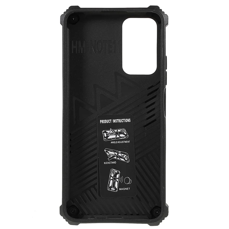 Para Xiaomi Redmi Note 11 5G (China) (mediatek)/nota 11s 5g/nota 11t 5g à Prova de Celular à Prova de Dedos Tampa de Celular Tampa de Arranhão Resistente ao Kickstand TPU + Caixa Traseira à Prova de Choque de PC Rígida - Prata
