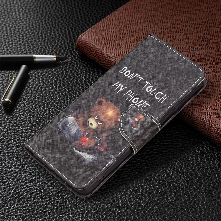 Pattern Printing PU Leather Folio Flip Stand Wallet Cover Shockproof Phone Case Shell for Xiaomi Redmi Note 11 Pro 5G (China) (MediaTek)/Note 11 Pro+ 5G - Bear