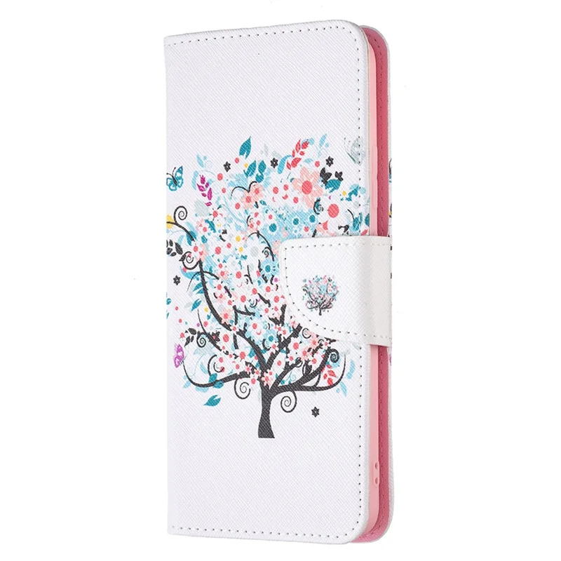 For Xiaomi Redmi Note 11 5G (China) (MediaTek)/Note 11S 5G/Note 11T 5G Pattern Printing Magnetic Clasp PU Leather Folio Flip Stand Wallet Cover Phone Case Shell - Flower Tree