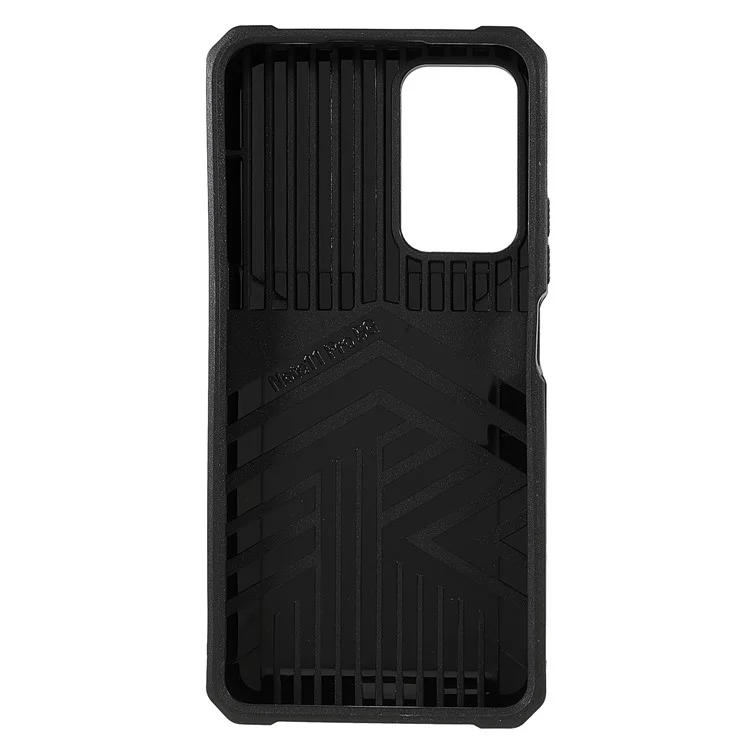 Caméra de Protection Anti-automne PC + TPU TPU Téléphone Carte de Cartes de Boîtier et Conception de Kickstand Couverture de Téléphone Pour Xiaomi Redmi Note 11 Pro 5G (chine) (mediatek) / Note 11 Pro + 5G - le Noir